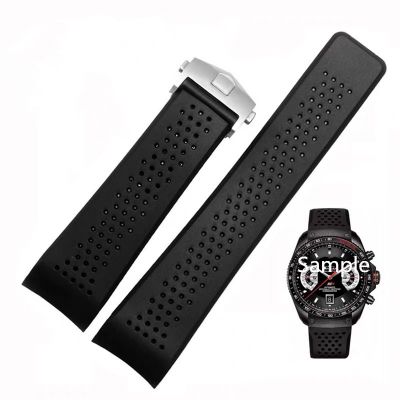 Tag Heuer Black Rubber Band 24x20mm Replacement gradually thiner Watch Bands